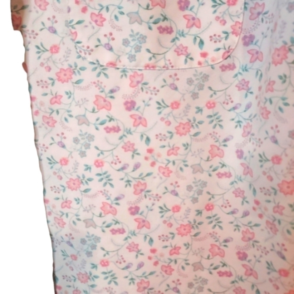 Cabin Creek Wrinkle Free floral detail LS button down shirt Sz 6P S M - Picture 2 of 8